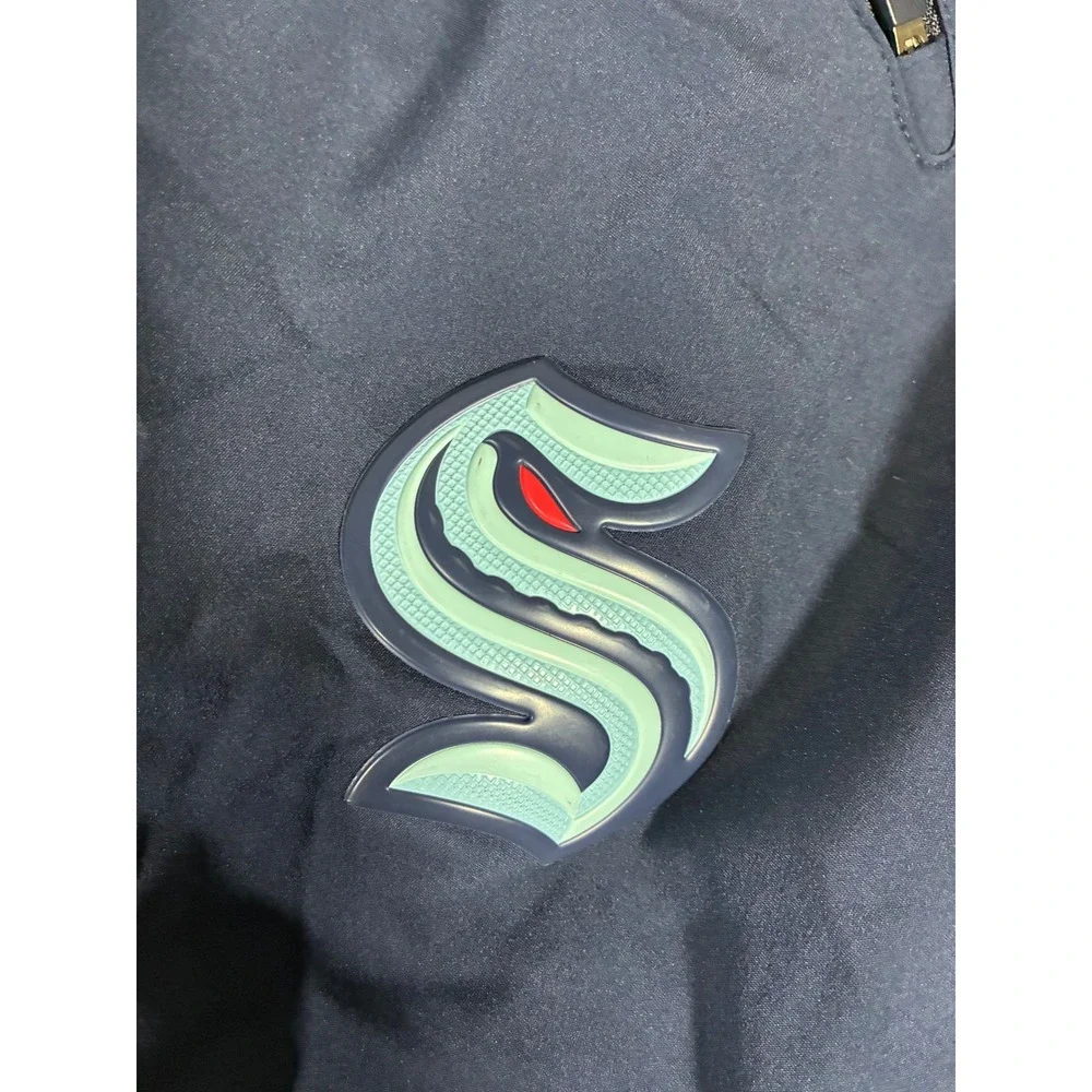 Fanatics Authentic Pro Seattle Kraken NHL Navy Blue Track Pants Mens 3XL